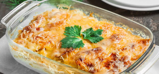 Минтай в омлете в духовке