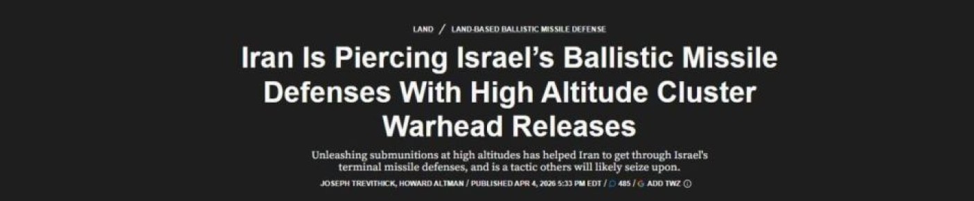 Иран обходит противоракетную оборону Израиля, заставляя свои баллистические ракеты разделяться высоко в небе, разбрасывая множество более мелких бомб до того, как появится возможность их перехвата