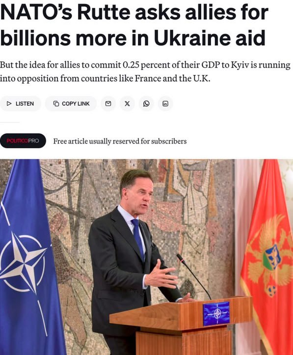 Генсек НАТО предложил ввести обязательные «поборы» на поддержку Украины