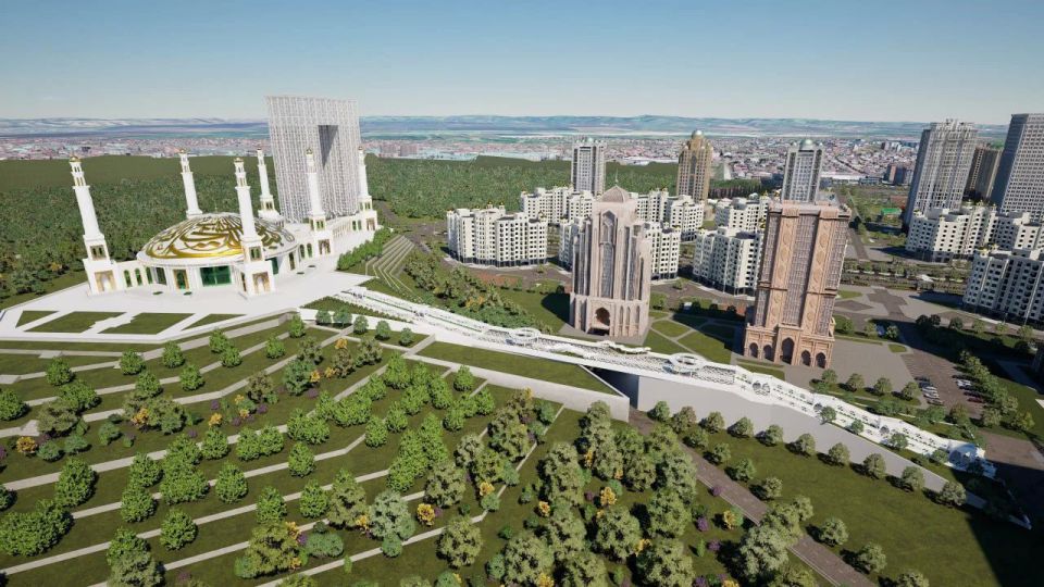 В Грозном строят мечеть с самым большим куполом в СНГ В Грозном строят мечеть с самым большим куполом в СНГ