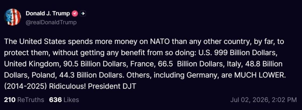 Президент США Дональд Трамп менее чем за неделю до саммита альянса НАТО вновь выразил недовольство объемом военных расходов стран других стран, входящих в альянс: