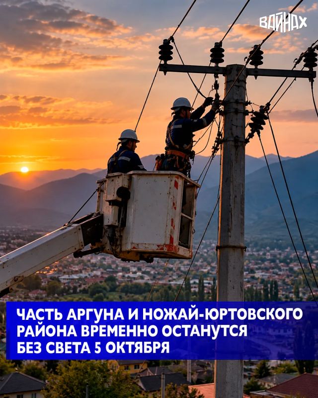 5 октября в части Аргуна и населенных пунктах Ножай-Юртовского района временно отключат электричество из-за плановых работ, сообщили в «Чеченэнерго»
